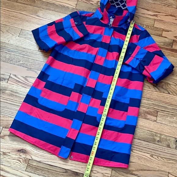 Chico's Blue and Pink Striped Trench Coat - Picture 7 of 12